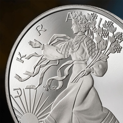 Stříbrná medaile Liberty of Ukraine, 1 unce stříbra, 2024, Proof, s hologramem