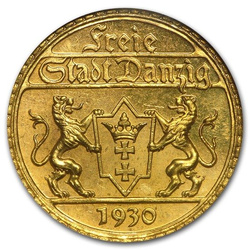 Wolne Miasto Gdańsk 25 Guldenów 1930 MS65 ICG
