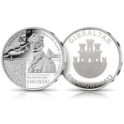 Gibraltar: Zestaw 4 monet - 80. rocznica katastrofy w Gibraltarze 2023 