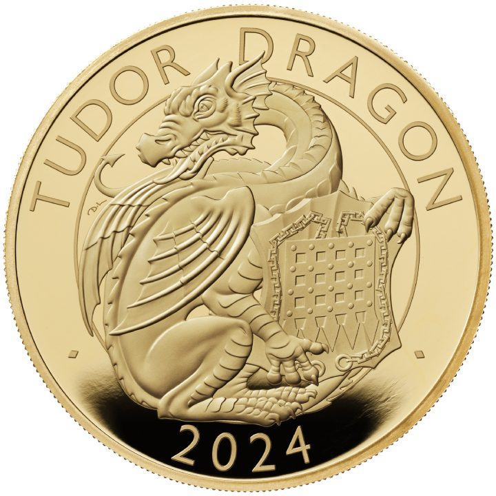The Royal Tudor Beasts: The Tudor Dragon 5 oz Gold 2024 Proof