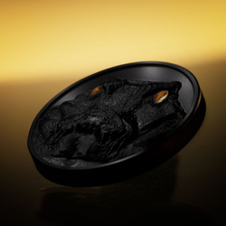 Palau : Chasseurs de nuit - Caïman coloré 2 onces d'argent 2023 Obsidian Black Ultra High Relief