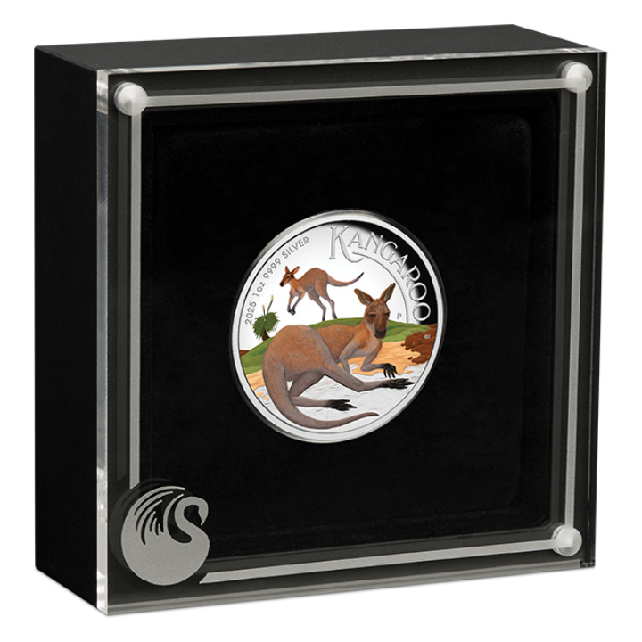 Canguro Australiano coloreado 1 oz Plata 2025 Proof Alto Relieve