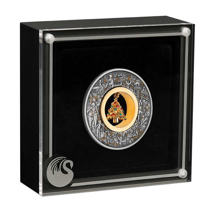 Australia: Santa’s Workshop dorada 2 oz Plata 2025 Antiqued Coin