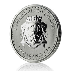 Congo: Gorila de espalda plateada 1 oz Plata 2020
