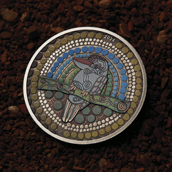 Kookaburra Kaa-Kaa coloré 2 onces d'argent 2024 Pièce antique