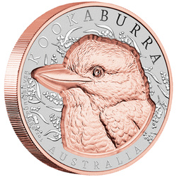 Niue: Native Impressions - Kookaburra pozłacana 1 uncja Srebra 2025 Prooflike Super Incused