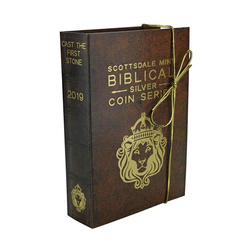 Niue: Biblické - Hoď první kamenem 2 unce stříbra 2019 Proof Antiqued Coin