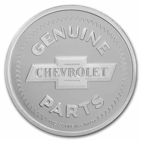 Chevrolet Genuine Parts Logo (1934-1940) 1 oz Plata Certipack