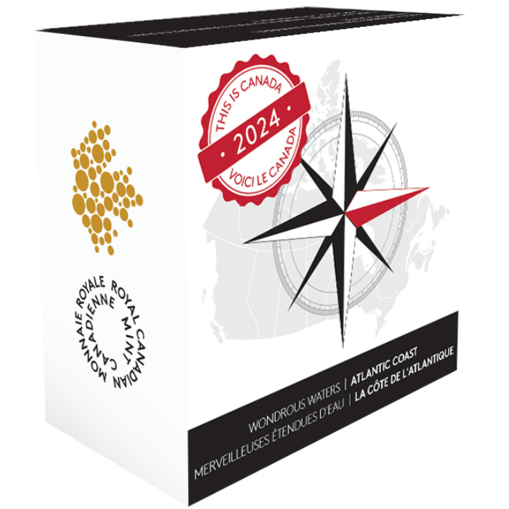 Canada: Questo è il Canada - Acque meravigliose “Costa Atlantica” $20 Argento 2024 Proof