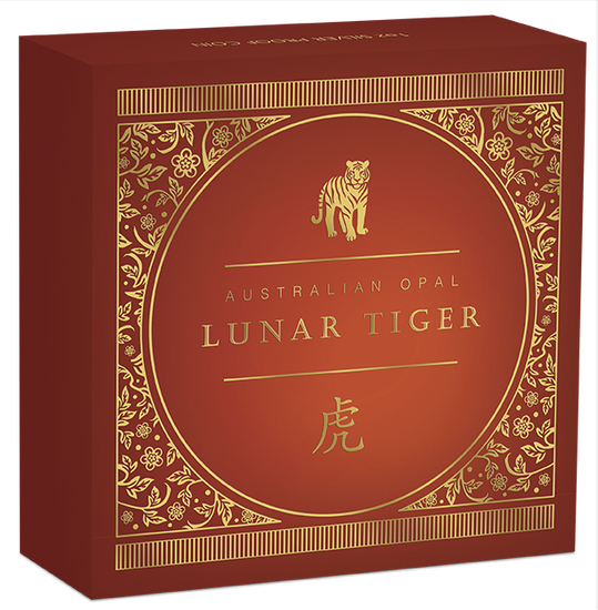 Lunar III: Año del Tigre 1 oz Plata 2022 Ópalo Proof