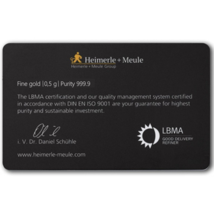 Heimerle Meule 0,5g Goldbarren