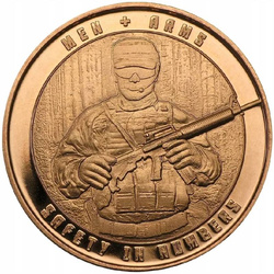 Medaglia di rame Safety in Numbers - Men and Arms 1 oz rame AVDP