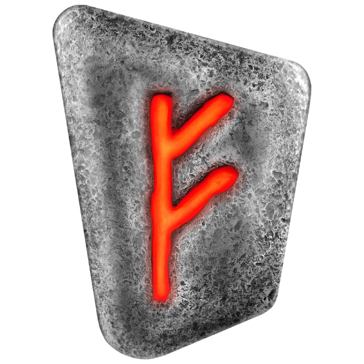 Germania Mint Bar: Rúnák - Fehu színes 1 uncia ezüst antik felület