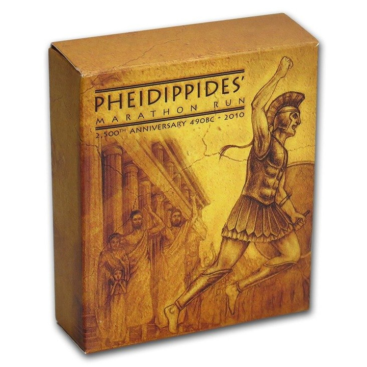 Pheidippidis' Marathon Run 1 uncja Srebra 2010 PROOF High Relief