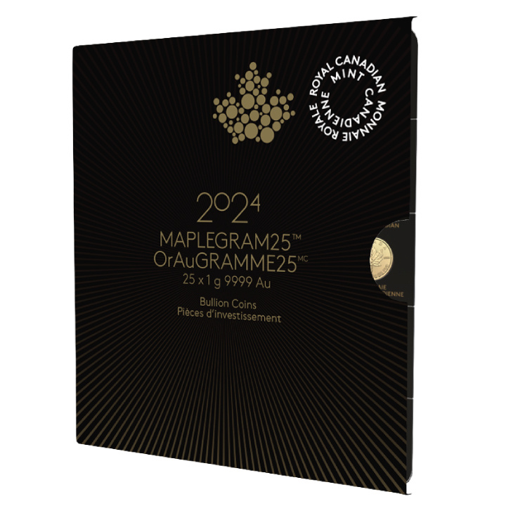 Hoja de Arce Canadiense 1 gramo Oro 2024