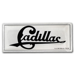 Sztabka Cadillac Motor Car Company Emblem Plate kolorowana 4 uncje Srebra 