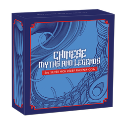 Miti e leggende cinesi: Fenice 2 once d'argento 2022 Proof High Relief