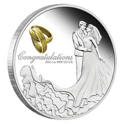 Wedding kolorowany 1 uncja Srebra 2024 Proof