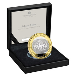 Edward Jenner £2 pozłacany Srebro 2023 Proof 