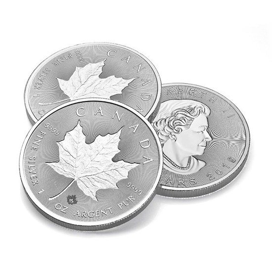 Feuille d'érable canadienne 1 once d'argent 2019 (Incuse)