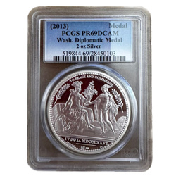 Médaille diplomatique de Washington 2 onces d'argent 2013 Proof PCGS PR69 DCAM