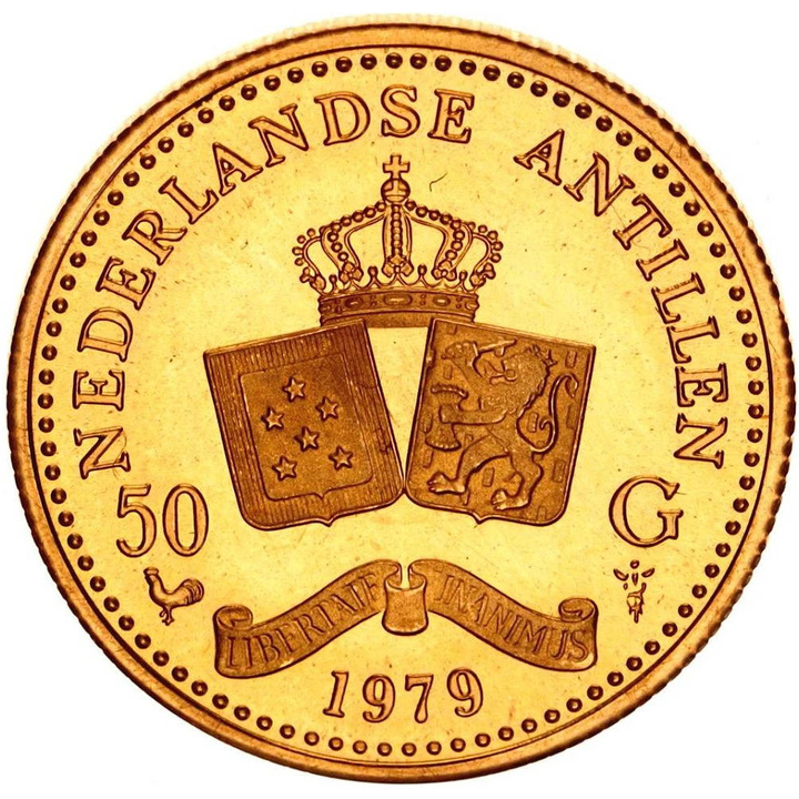 Pièce d’or Antilles néerlandaises : Juliana 50 gulden 1979 Prooflike