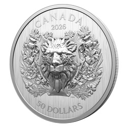 Canada: Heraldic Lion $50 Srebro 2025 Proof High Relief