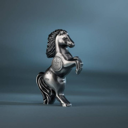 Mongolia: Año del Caballo 1 onza de plata 2026 Moneda Antiqued