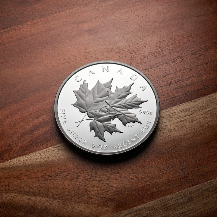 Сребърна монета Triple Maple 5 унции сребро 2026 Proof