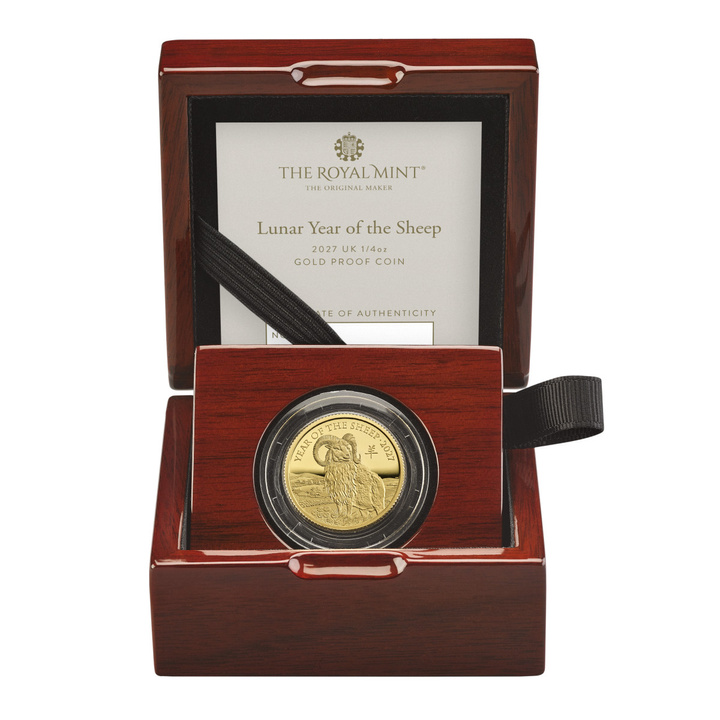 Gold Coin The Royal Mint: Lunar - Year of the Sheep 1/4 oz Gold 2027 Proof