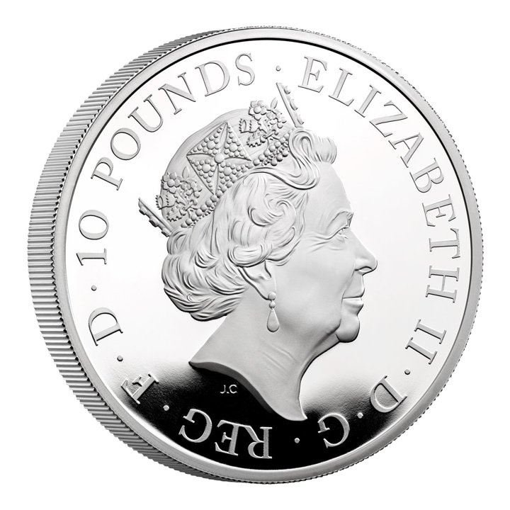 The Royal Tudor Beasts: The Yale of Beaufort 5 uncí stříbra 2023 Proof