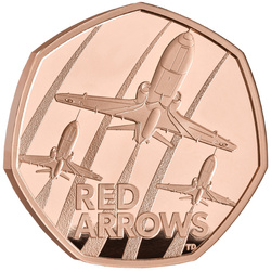 The Red Arrows 50p Gold 2025 Proof