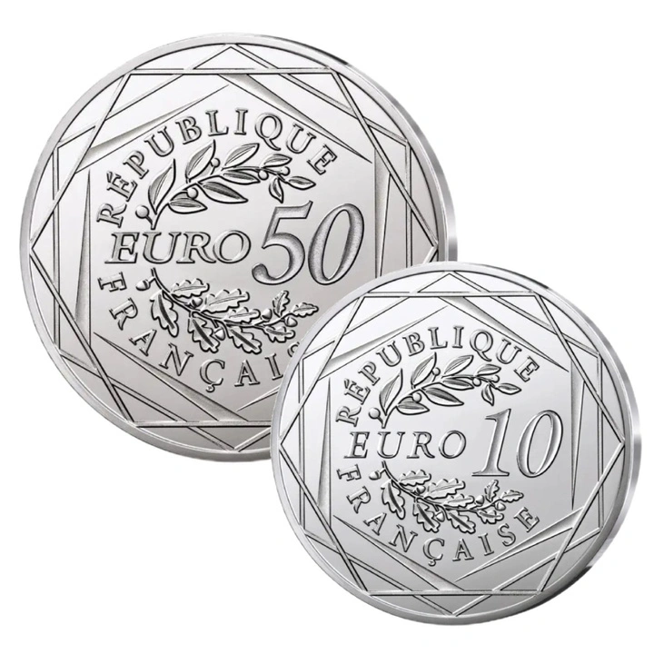 Set di monete d'argento colorate Snoopy 10 + 50 EUR 2025