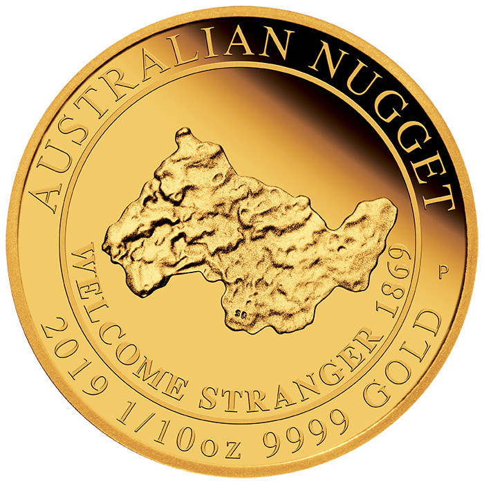 Perth Mint: Welcome Stranger Nugget 1/10 uncji Złota 2019 Proof