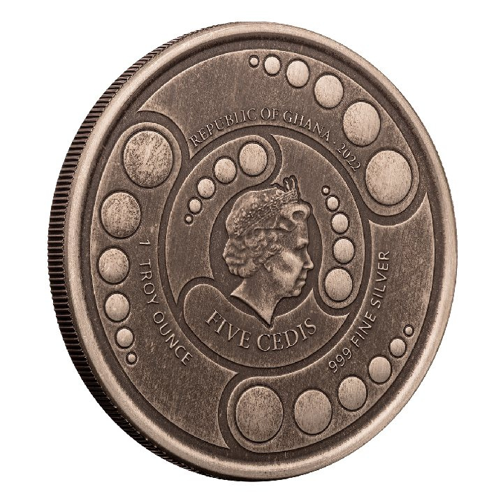 Ghana: Alien 1 oz Silver 2022 Antiqued Coin