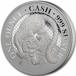 St Helena: Cash India Wildlife -The Snow Leopard 1 oz Silver 2024