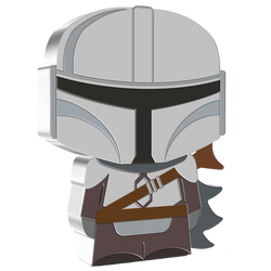 Niue : Star Wars - The Mandalorian, pièce Chibi colorisée 1 once d’argent 2021, qualité Belle Épreuve (Proof).