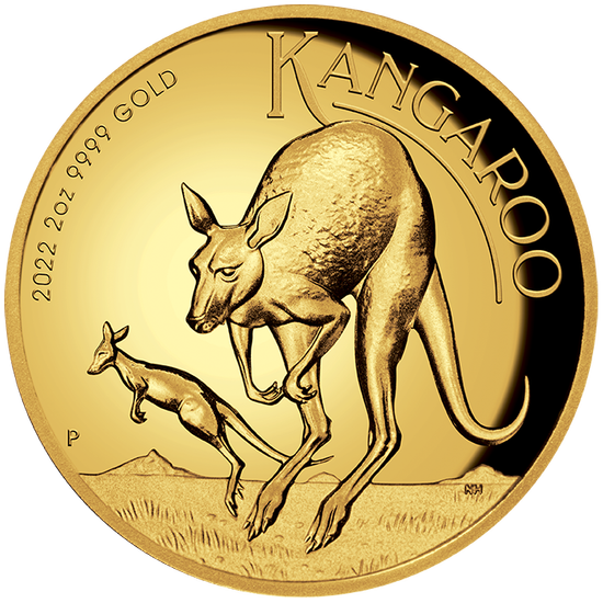 Ausztrál kenguru 1 uncia és 2 uncia arany 2022 Proof szett