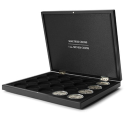 Leuchtturm Presentation mahogani cases Volterra Uno for 20 Maple Leaf 1 oz Silver coins in capsules 