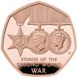 Stories of The Second World War 50p Gold 2025 Proof 