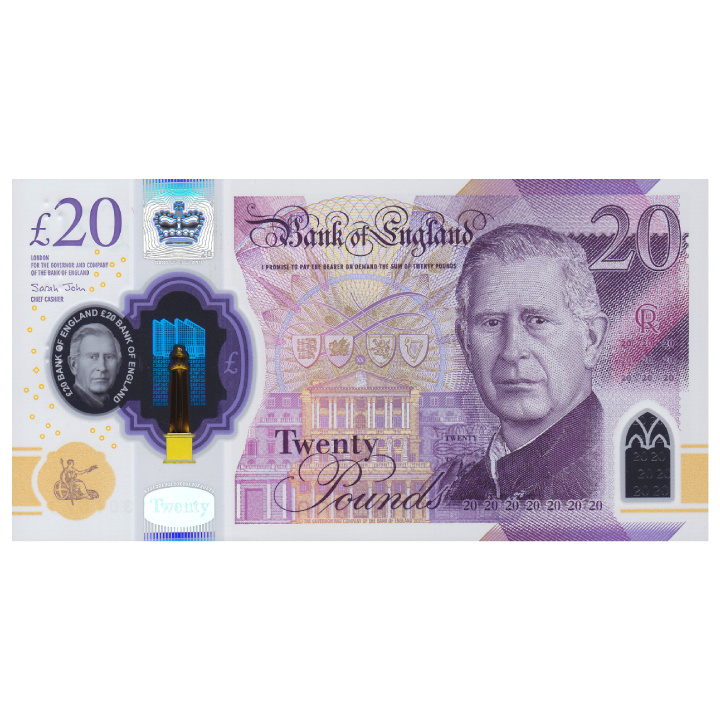 Banknote 20 Great British Pound - King Charles III (20 pound / 20 GBP) Circulated