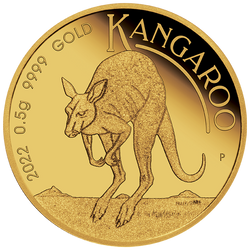 Kangourou australien 0,5 gramme d'or 2022 Proof