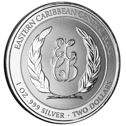 St. Kitts & Nevis: Coat of Arms 1 Unze Silber 2024 Prooflike