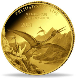 Congo : vie préhistorique - Quetzalcoatlus 0,5 gramme d'or 2021 Proof