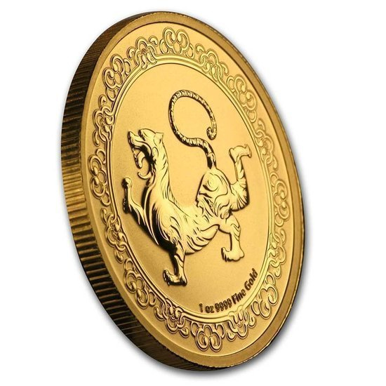 Niue: Niebiańskie Zwierzęta - Biały Tygrys 1 uncja Złota 2019