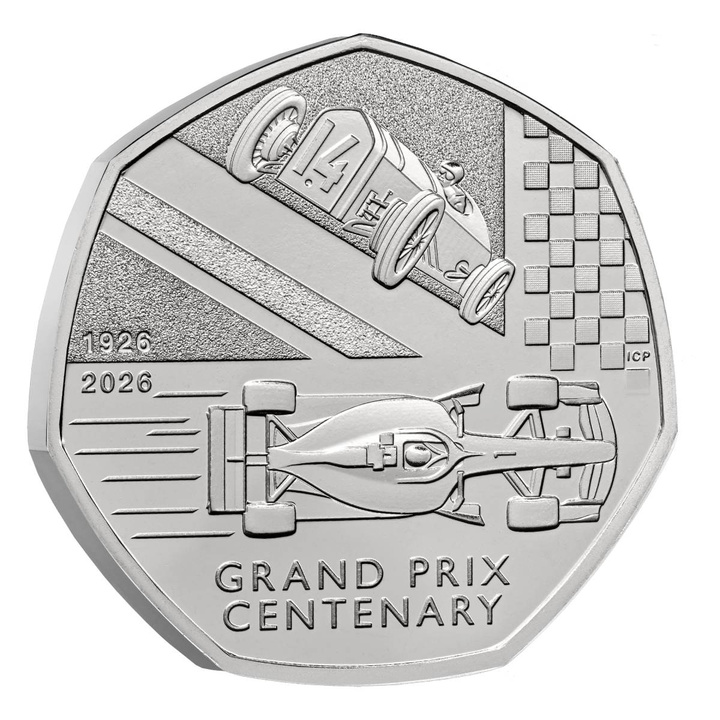 100 Jahre Grand Prix in Großbritannien Kupfernickel-Münze 50 Pence 2026