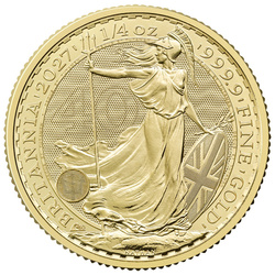 Moneta d'oro Britannia 1/4 oncia d'oro 2027