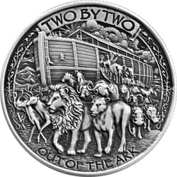 Noah's Ark 1 uncja Srebra Antiqued Round Coin
