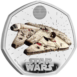 Star Wars: Millennium Falcon színes 50 penny ezüst 2024 Proof