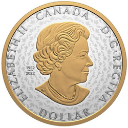 Canadá: Dólar de la Paz bañado en oro 1 oz Plata 2024 Proof Ultra High Relief Coin